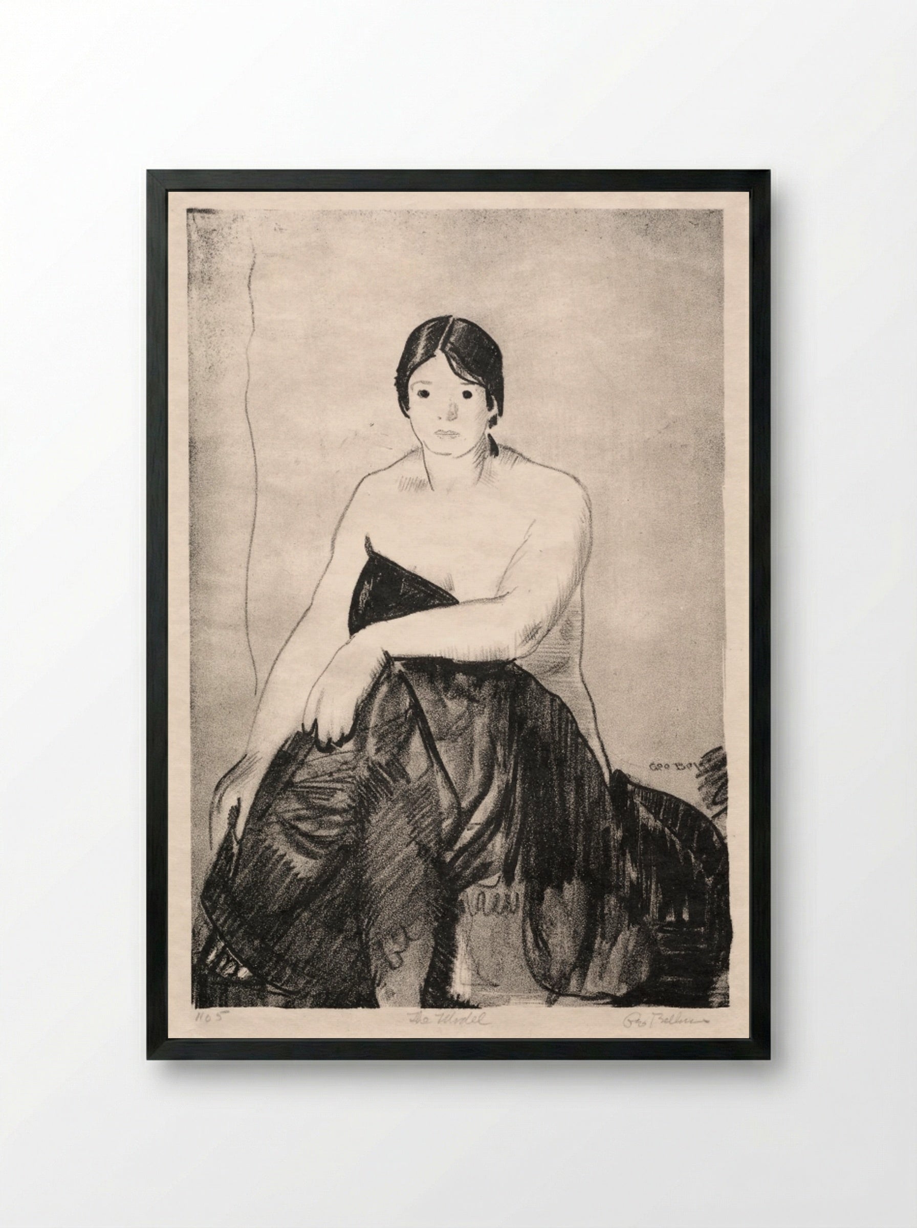 The Model - George Bellows - Framed Print Black