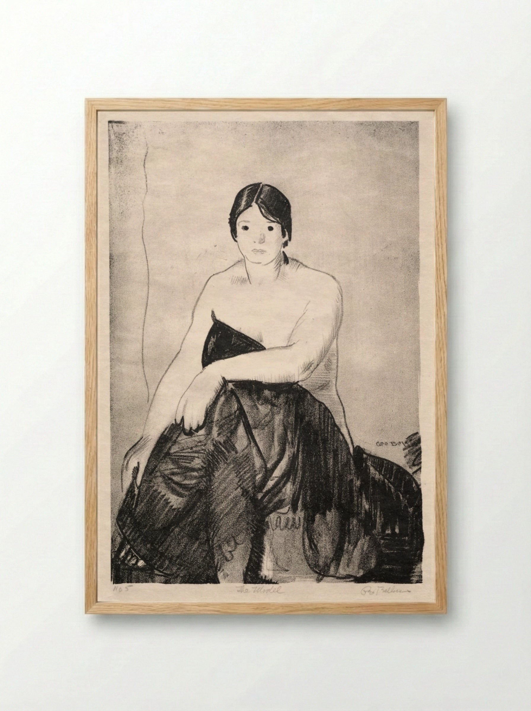 The Model - George Bellows - Framed Print Wood