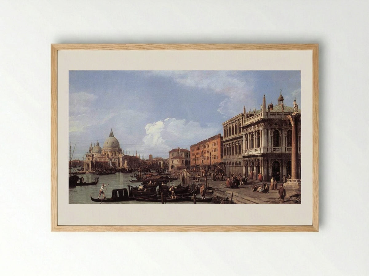 The Molo Looking West - Canaletto - Framed Print Wood