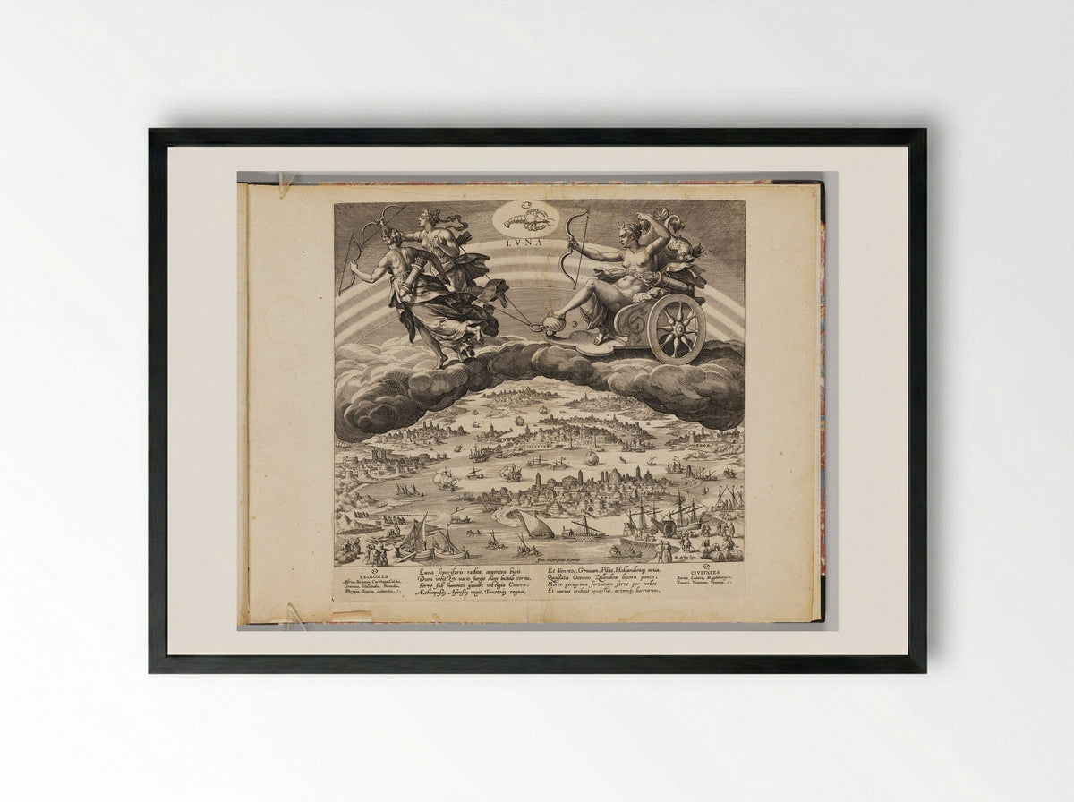 The Moon (Luna) - Johann Sadeler I - Framed Print Black