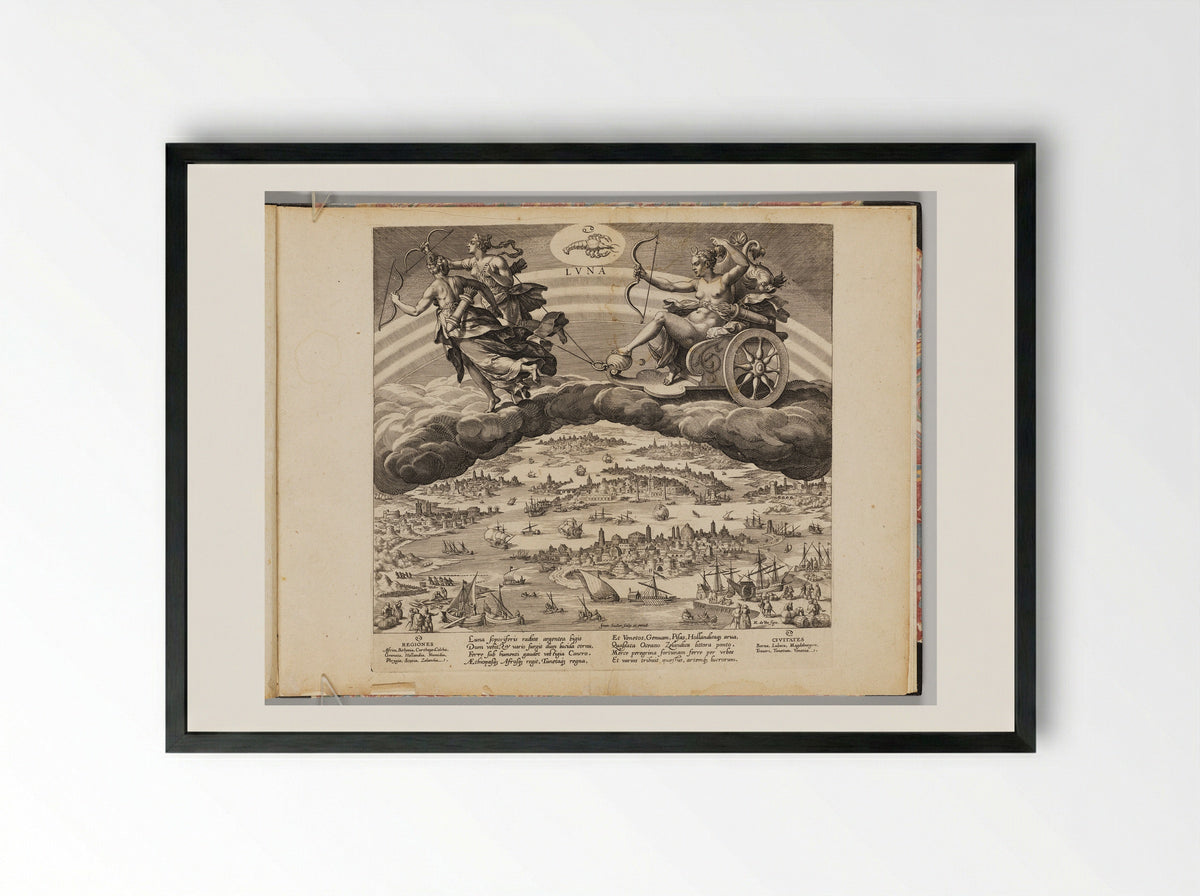 The Moon (Luna) - Johann Sadeler I - Framed Print Black