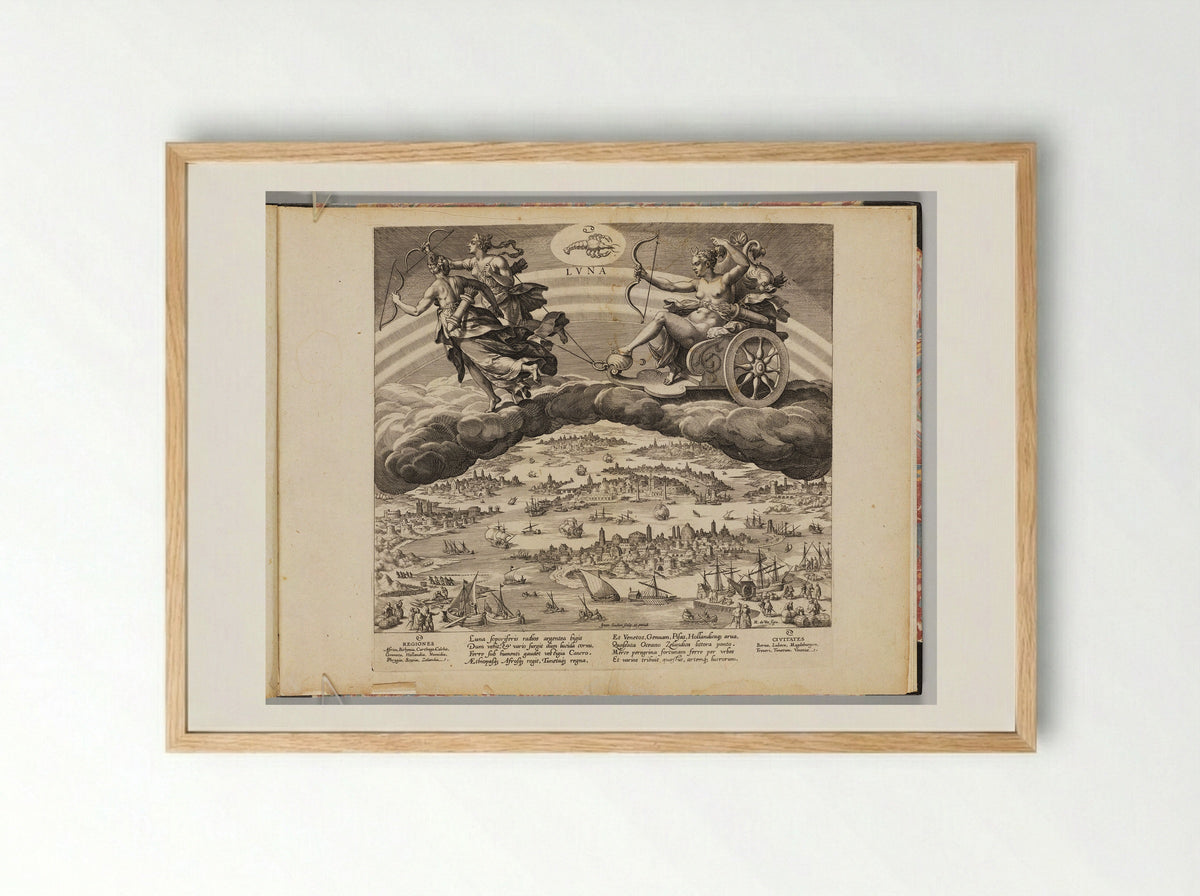 The Moon (Luna) - Johann Sadeler I - Framed Print Wood
