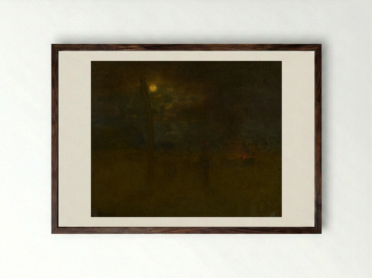 The Moon at Night - George Inness - Framed Print Dark Wood