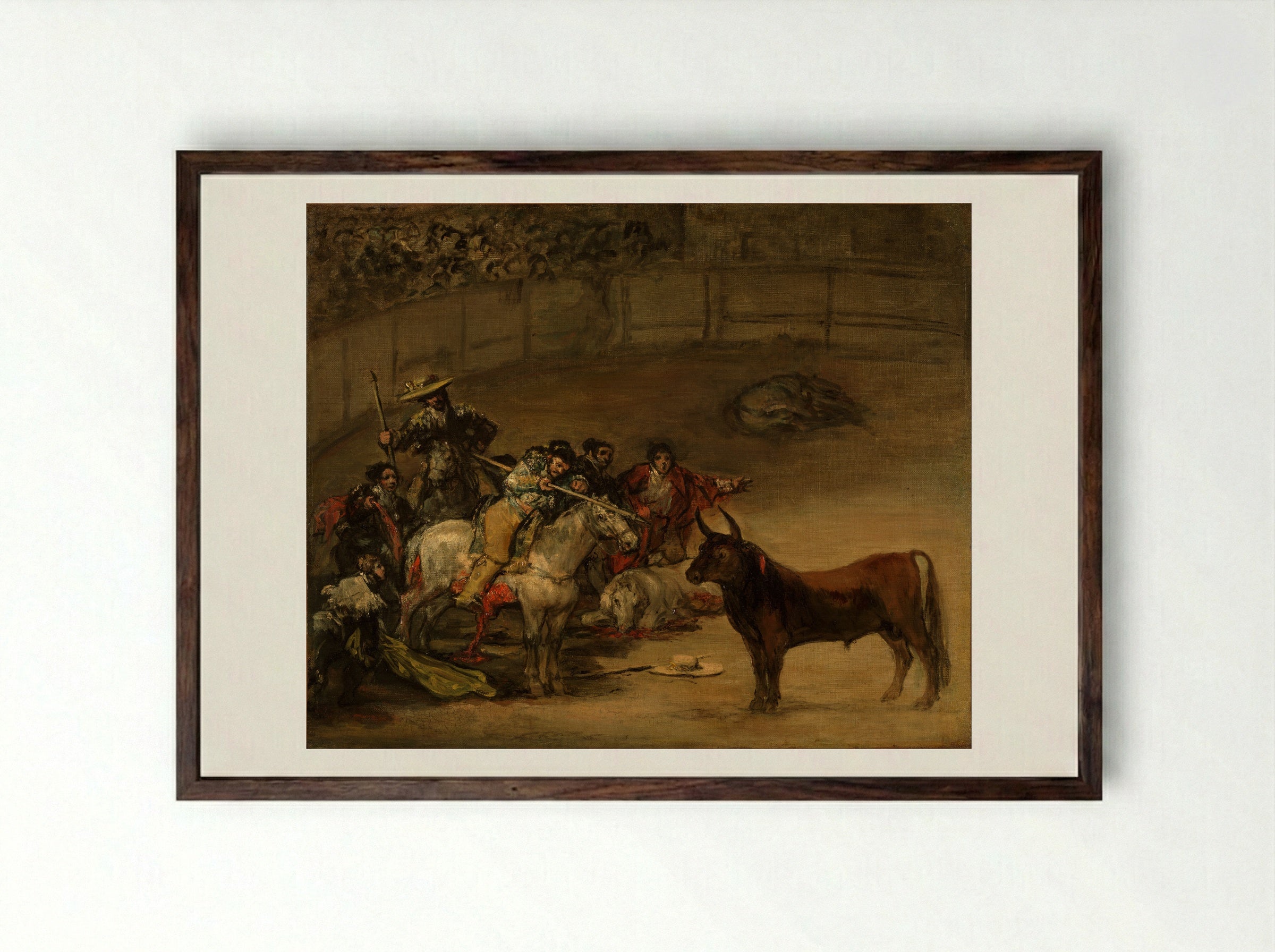 The Moors Settled in Spain - Francisco José de Goya y Lucientes - Framed Print Dark Wood
