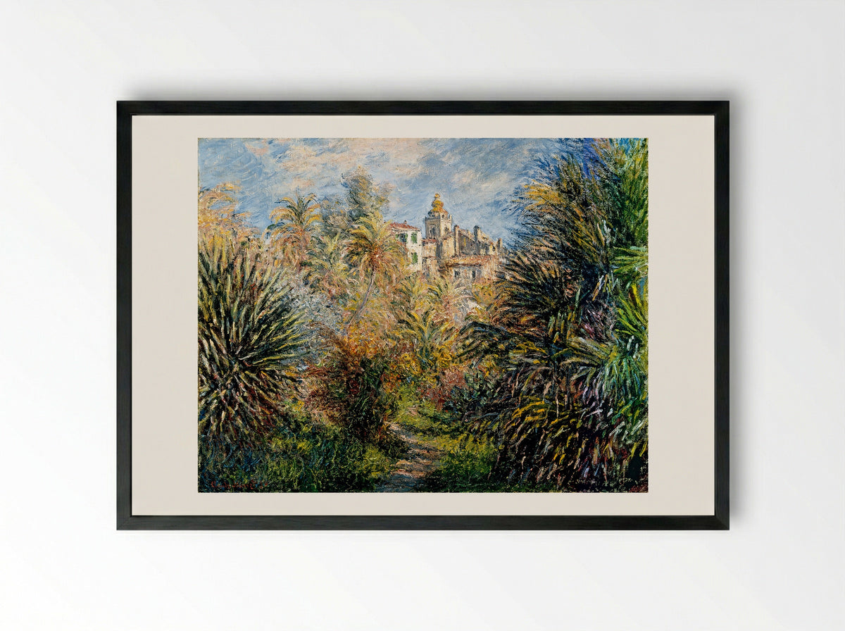 The Moreno Garden at Bordighera - Claude Monet - Framed Print Black