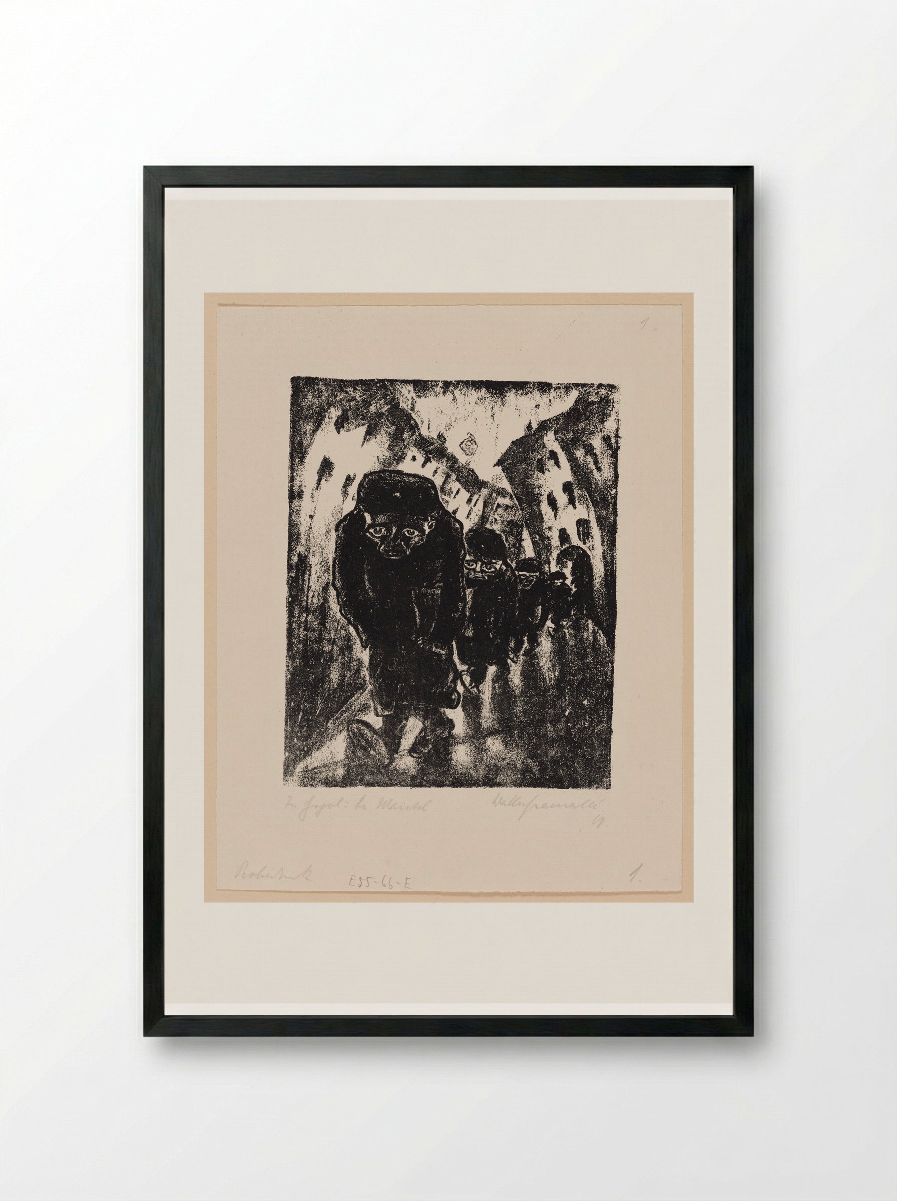 The Morning Way to the Office - Walter Gramatté - Framed Print Black