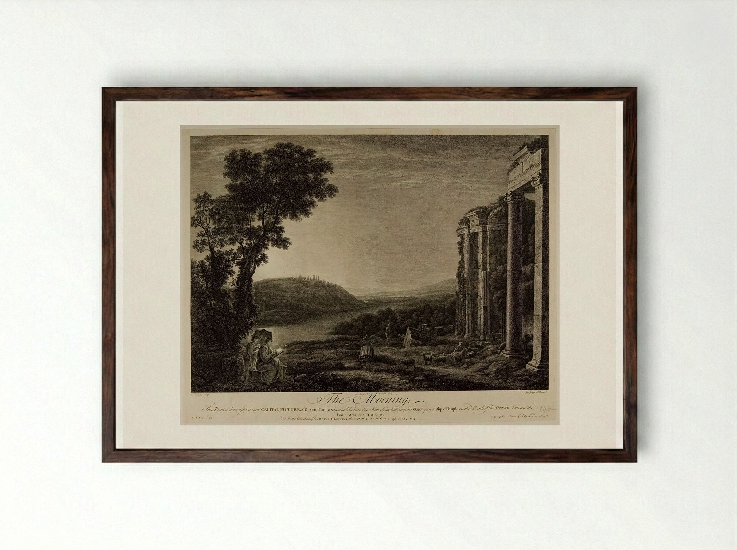 The Morning - François Vivares - Framed Print Dark Wood