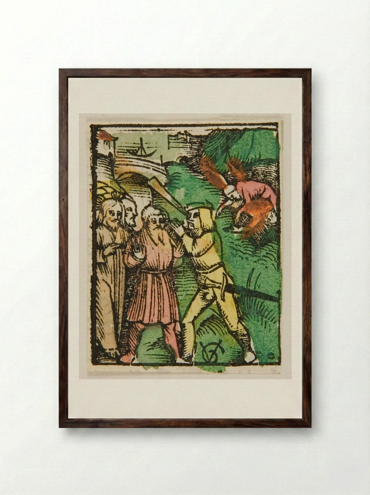 The Mote and the Beam - Urs Graf - Framed Print Dark Wood