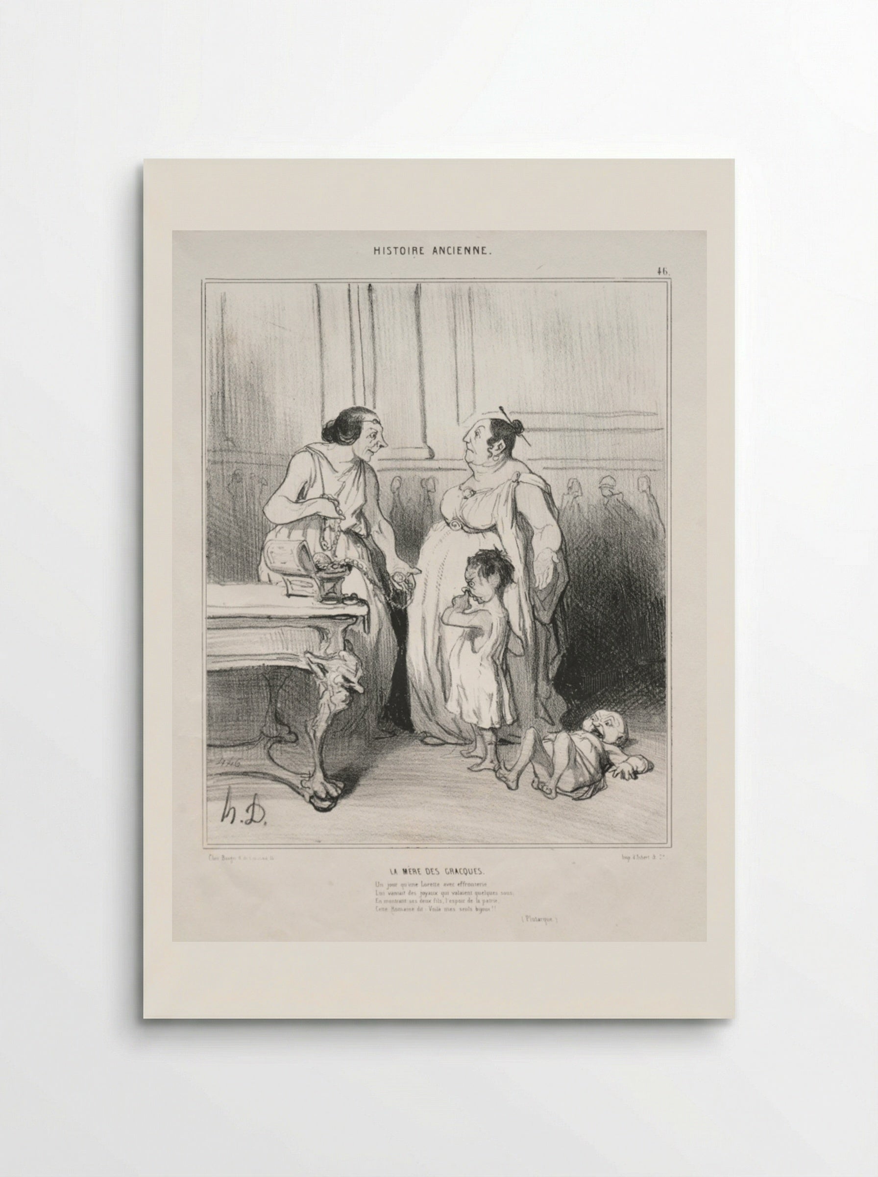 The Mother of the Gracchi - Honoré Daumier - Poster