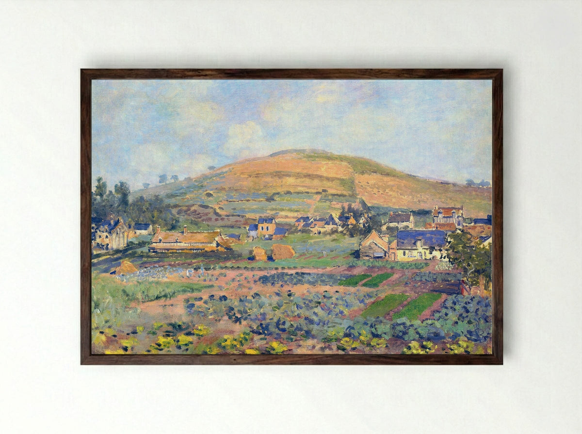 The Mount Riboudet in Rouen at Spring - Claude Monet - Framed Print Dark Wood