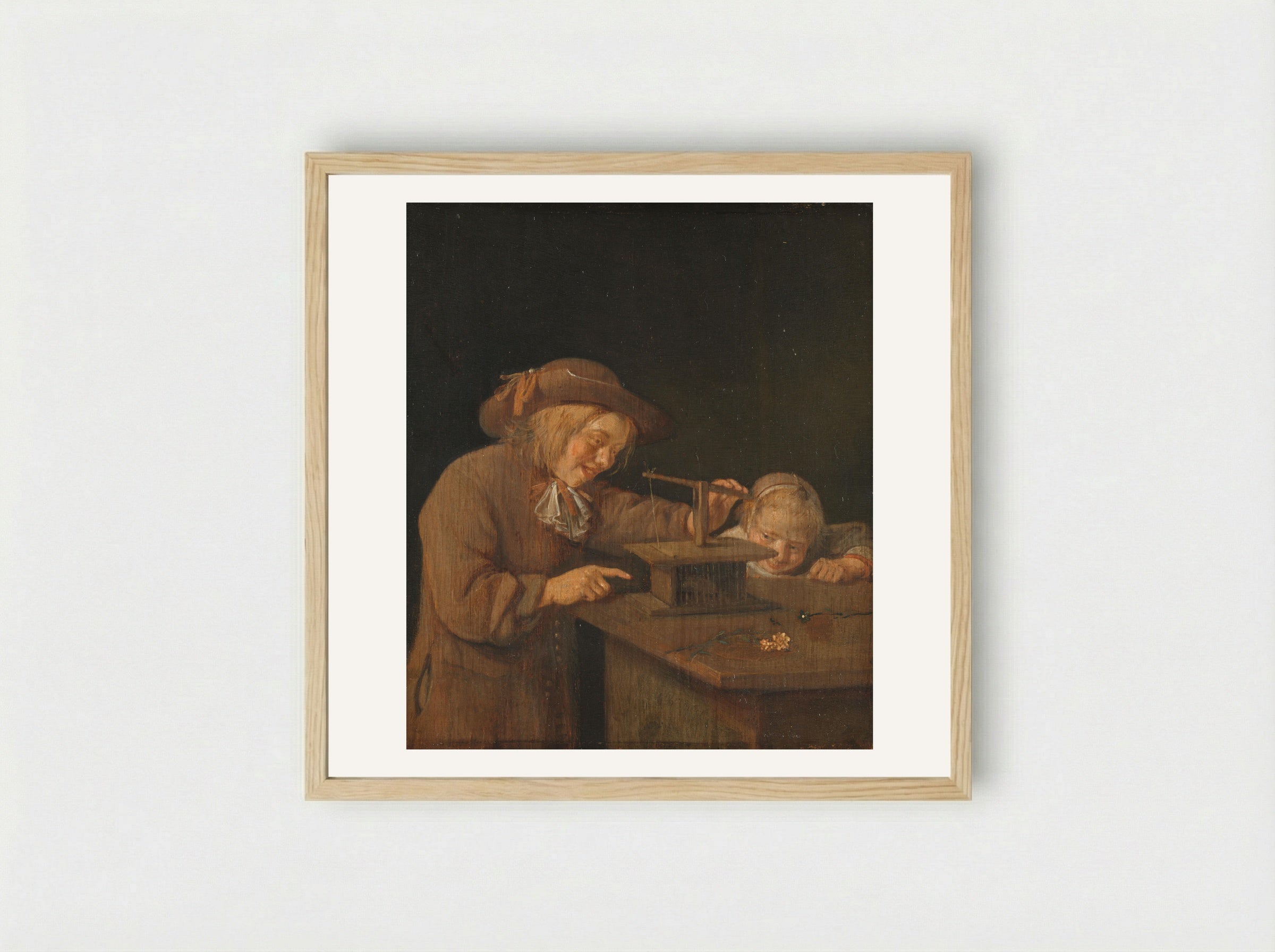 The Mousetrap - Quiringh Gerritsz. van Brekelenkam - Framed Print Wood