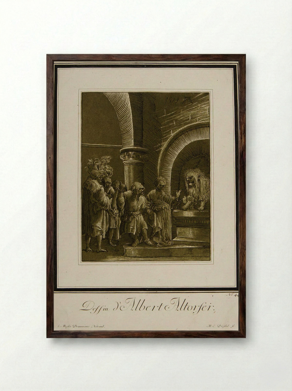 The Mouth of Truth - Maria Catharina Prestel - Framed Print Dark Wood