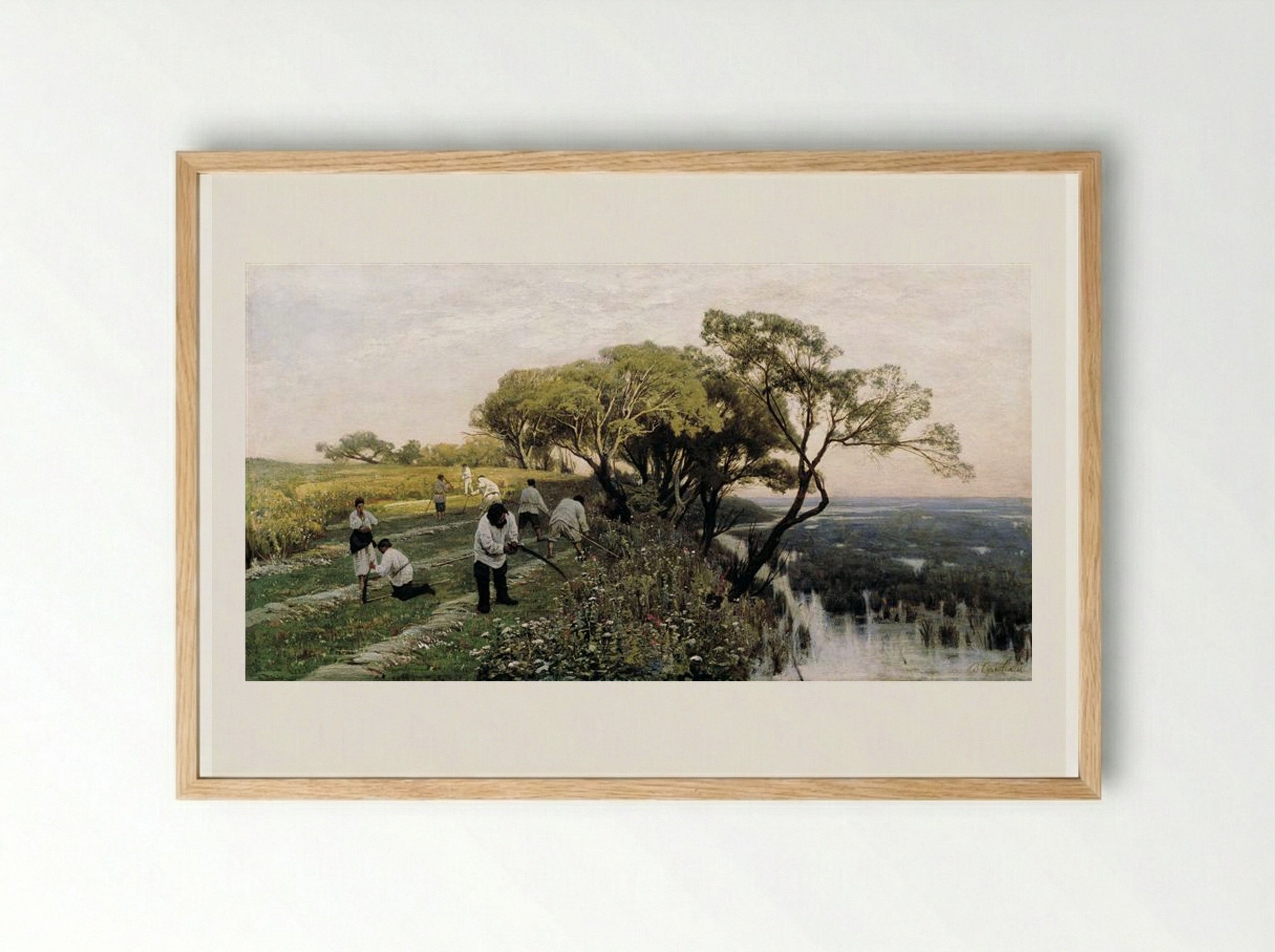 The Mowers - Volodymyr Orlovsky - Framed Print Wood