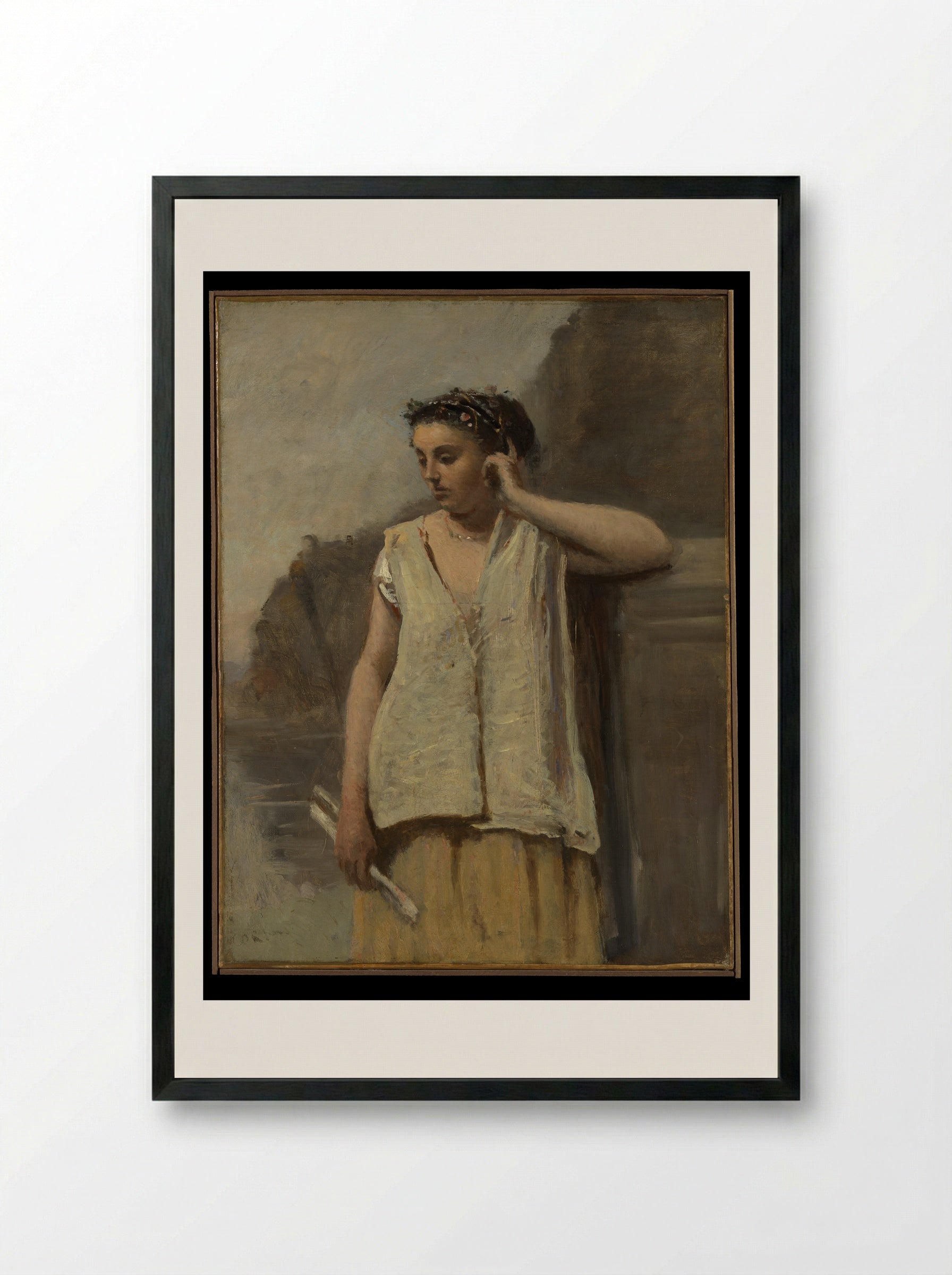 The Muse: History - Camille Corot - Framed Print Black