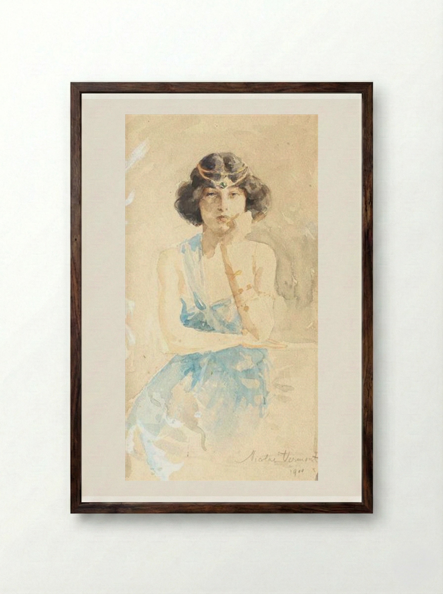 The Muse - Nicolae Vermont - Framed Print Dark Wood