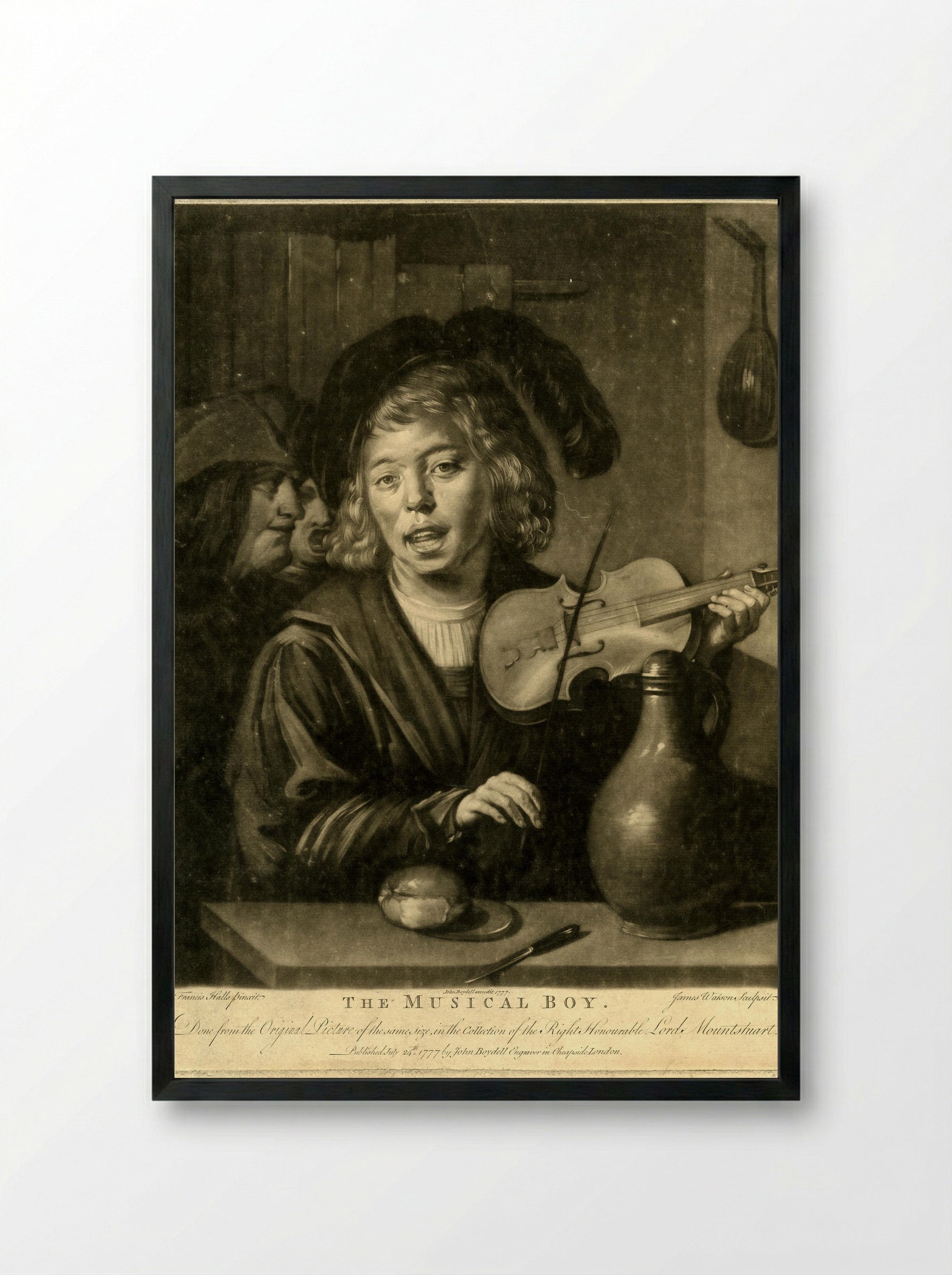 The Musical Boy - James Watson - Framed Print Black