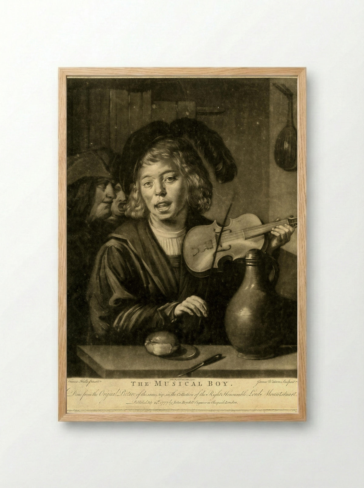 The Musical Boy - James Watson - Framed Print Wood