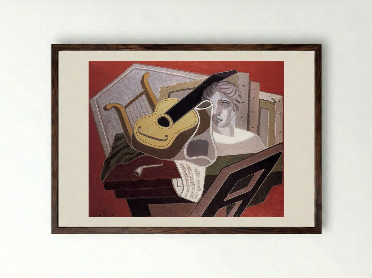 The Musician's Table - Juan Gris - Framed Print Dark Wood
