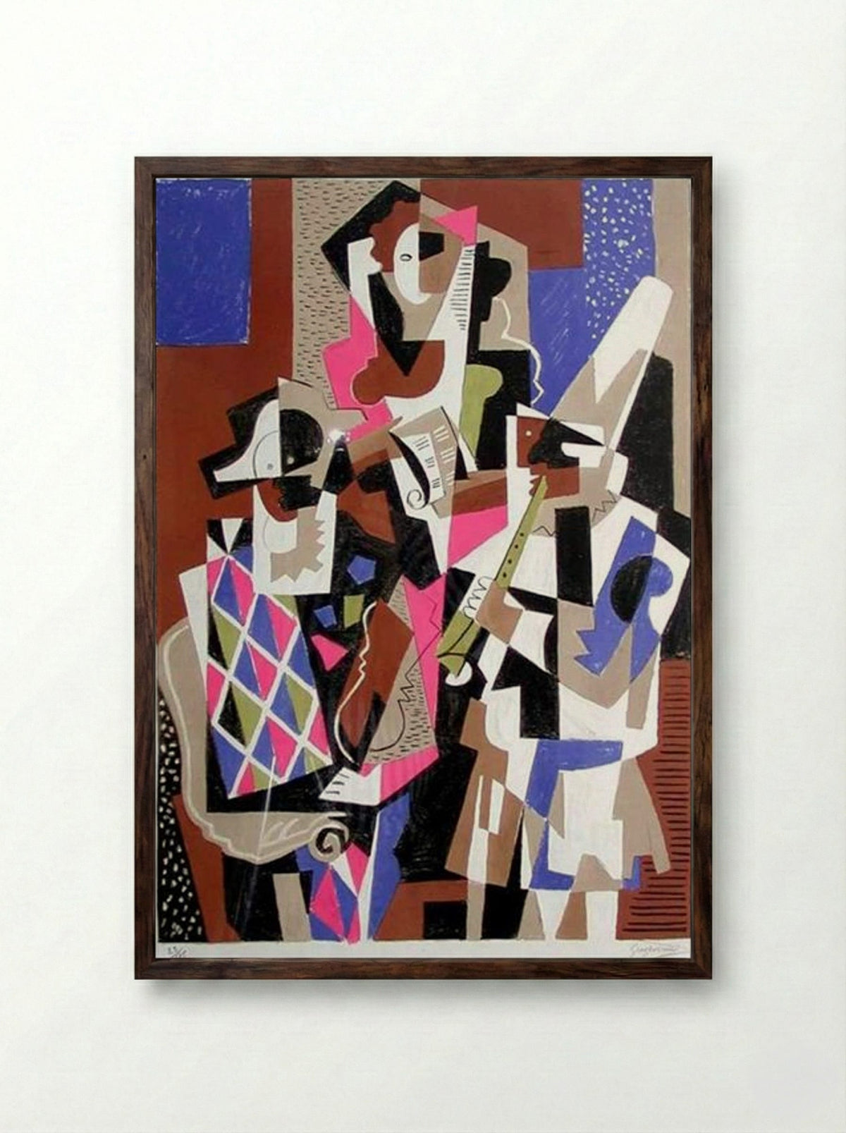 The Musicians - Gino Severini - Framed Print Dark Wood