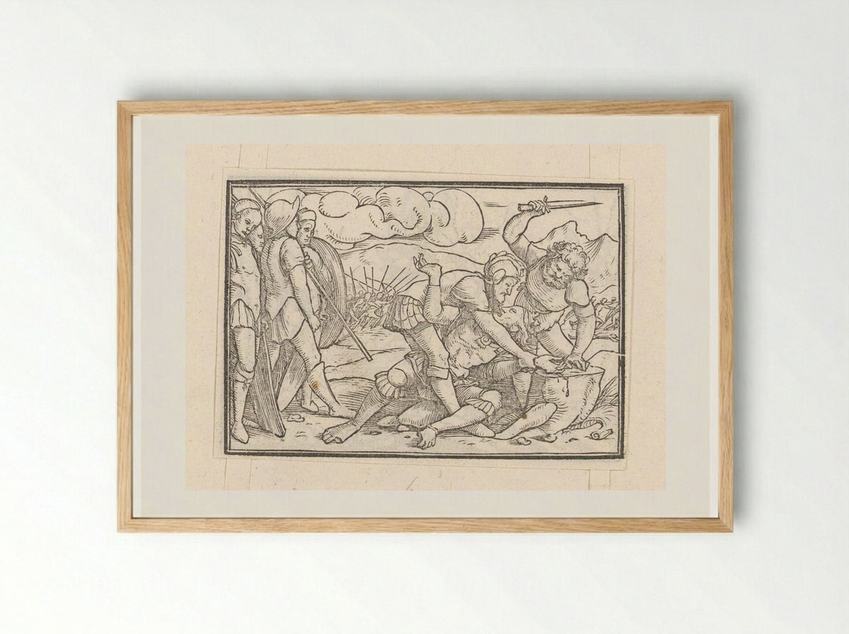 The Mutilation of Adonibezek - Veit Rudolf Specklin - Framed Print Wood