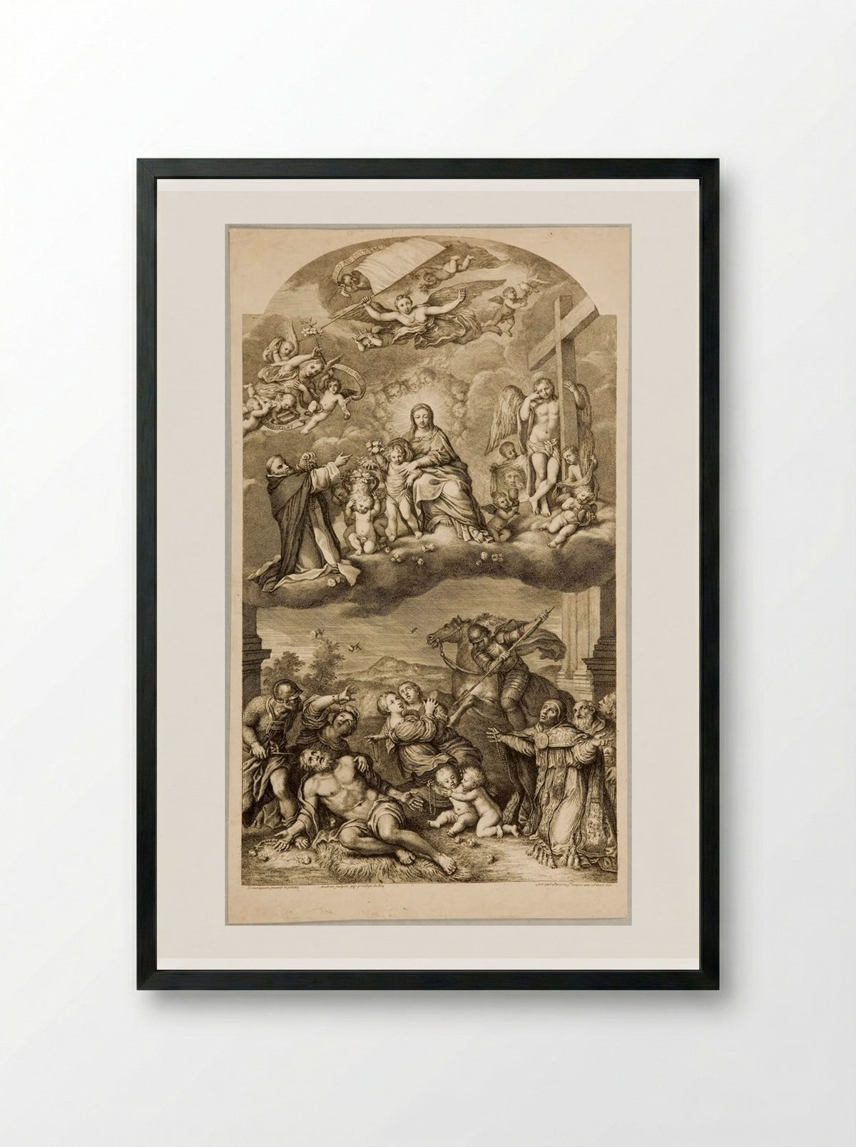 The Mysteries of the Rosary - Gérard Audran - Framed Print Black