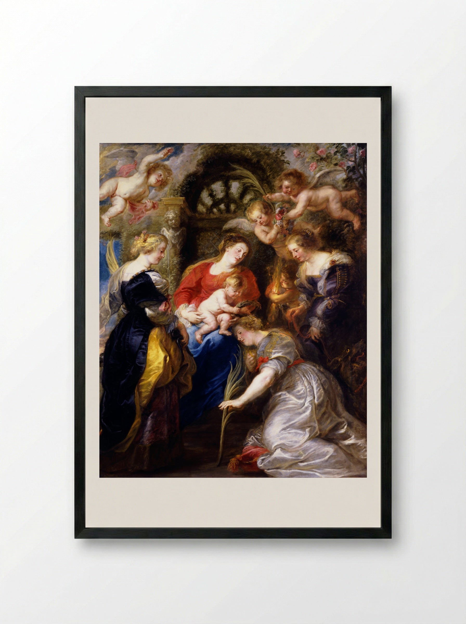 The Mystic Marriage of Saint Catherine - Peter Paul Rubens - Framed Print Black