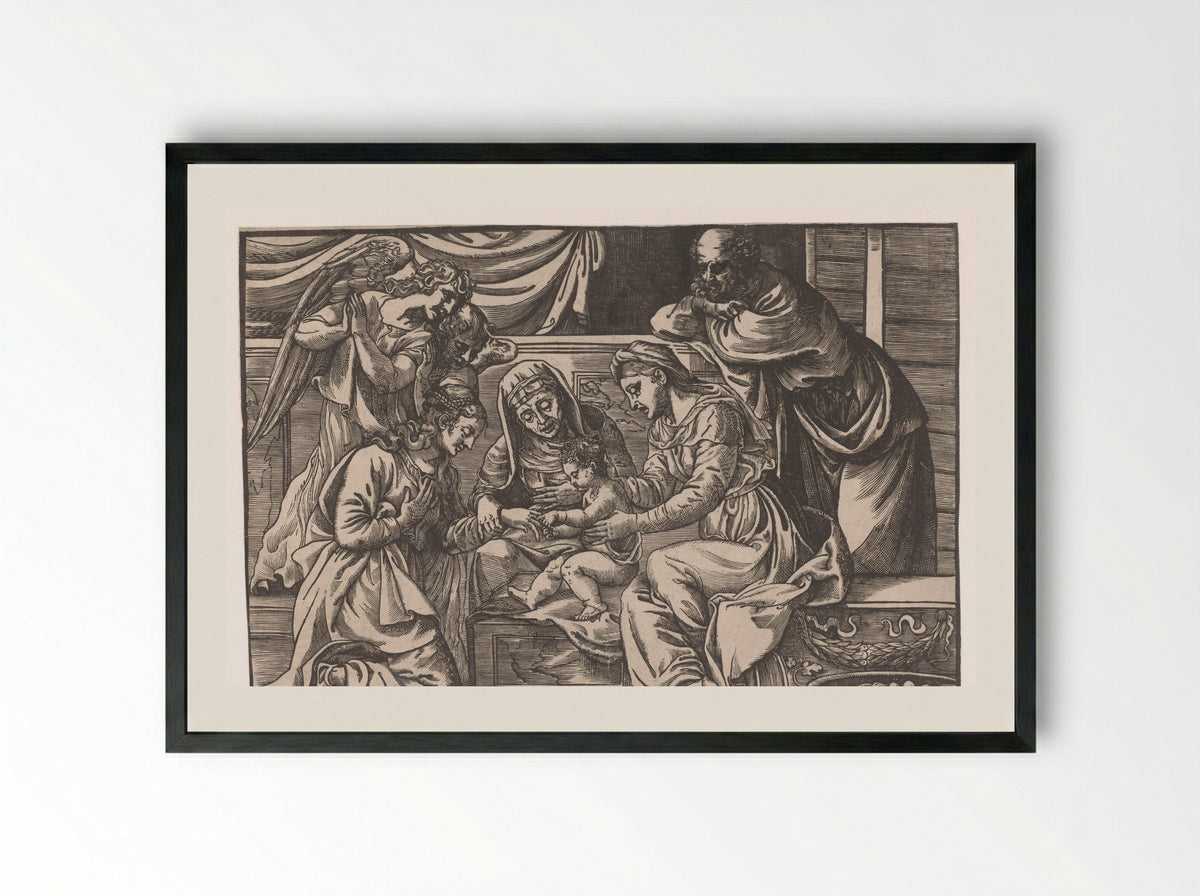 The Mystic Marriage of Saint Catherine - Titian - Framed Print Black