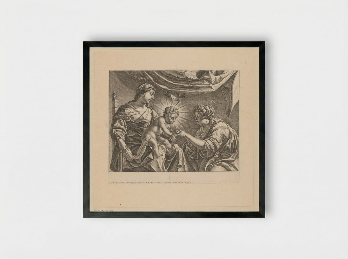 The Mystic Marriage of Saint Catherine - Antoine Garnier - Framed Print Black