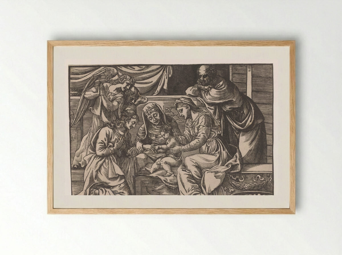 The Mystic Marriage of Saint Catherine - Titian - Framed Print Wood