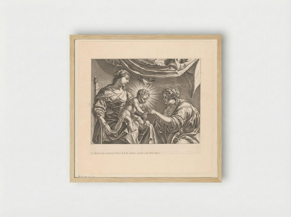 The Mystic Marriage of Saint Catherine - Antoine Garnier - Framed Print Wood