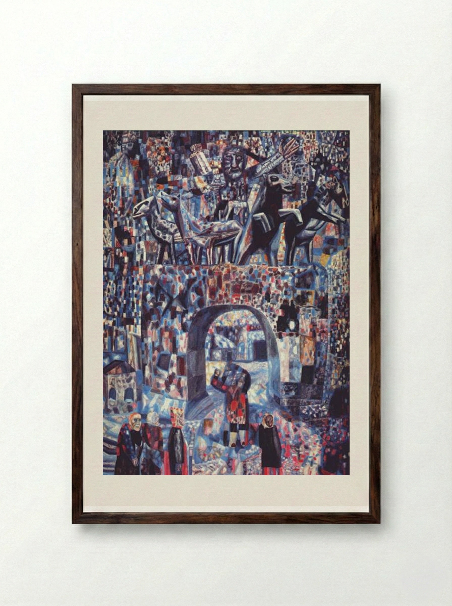 The Narva Gates - Pavel Filonov - Framed Print Dark Wood