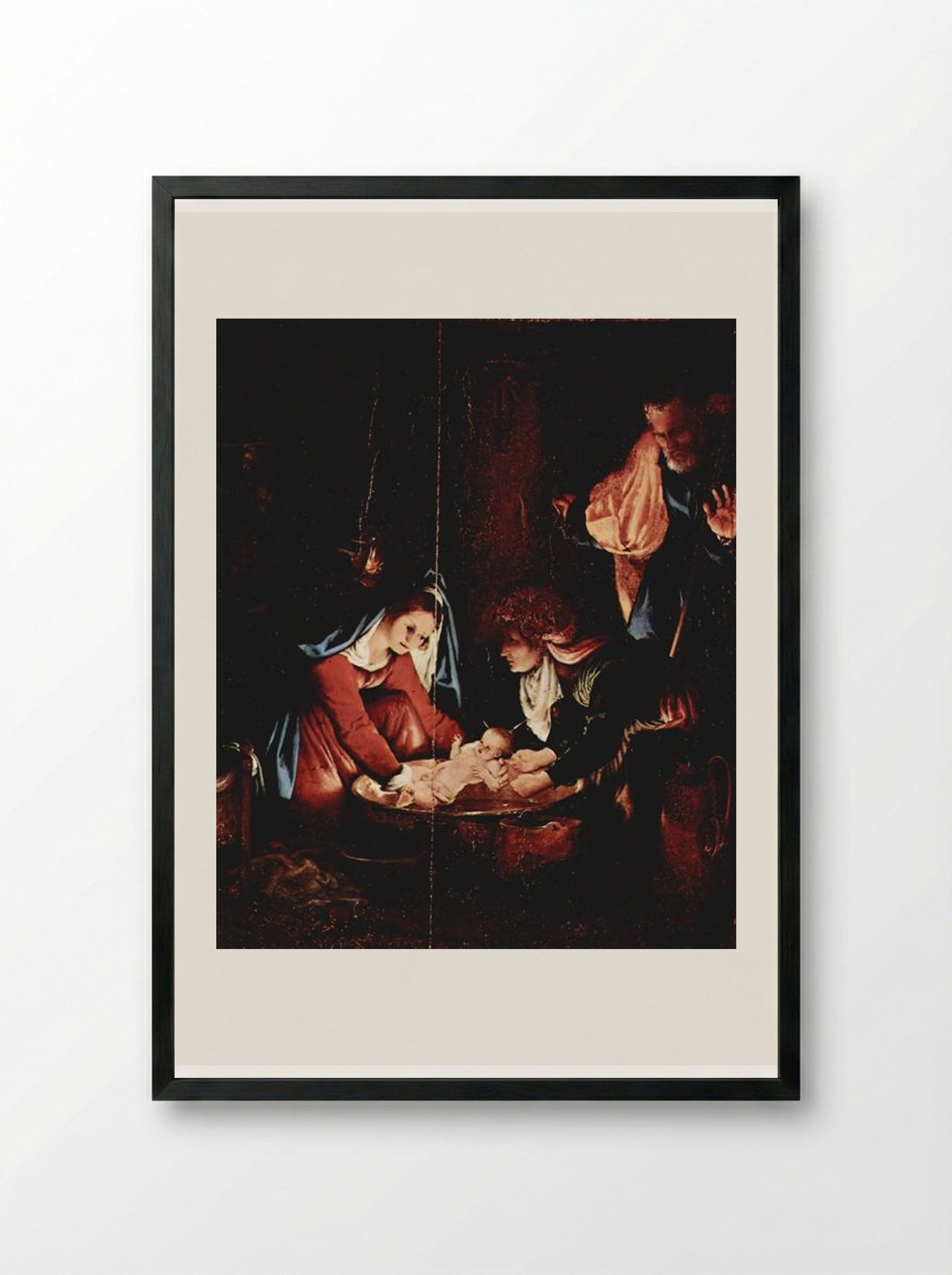 The Nativity - Lorenzo Lotto - Framed Print Black