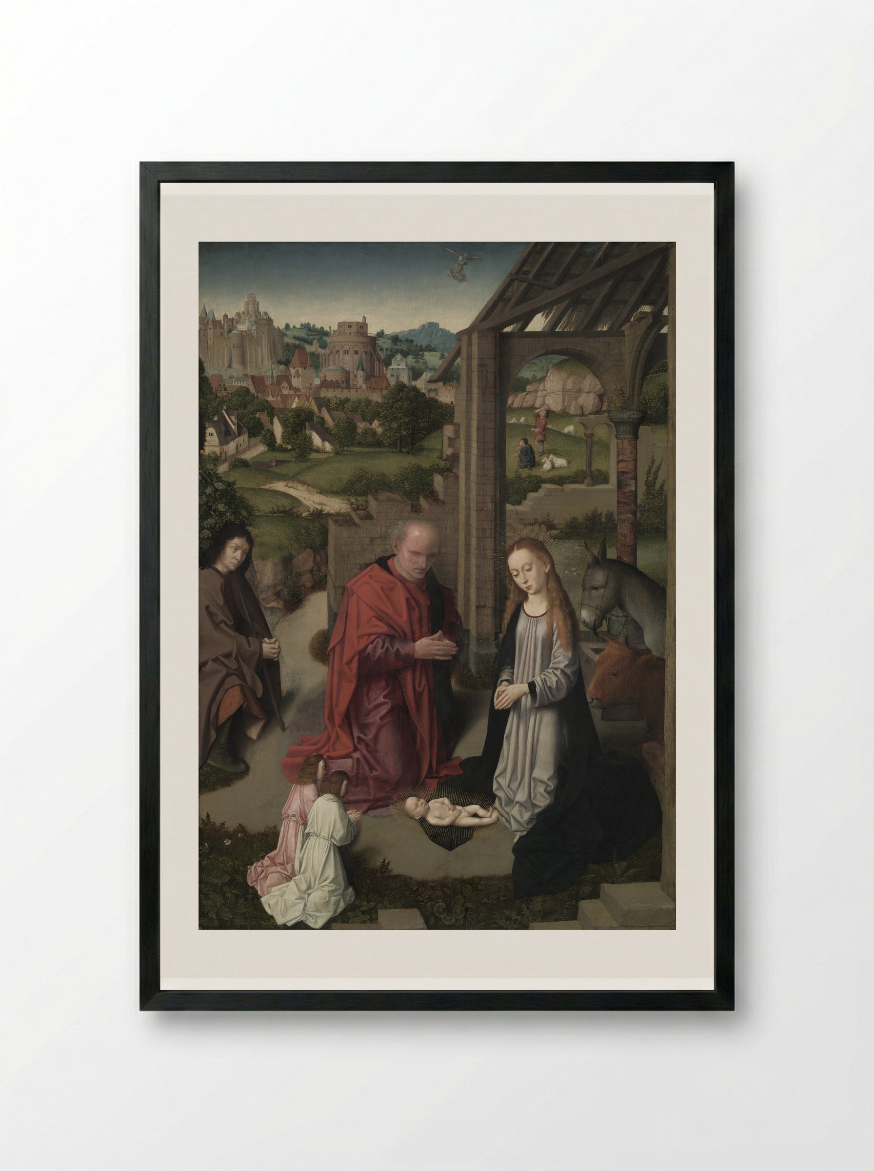 The Nativity - Gerard David - Framed Print Black