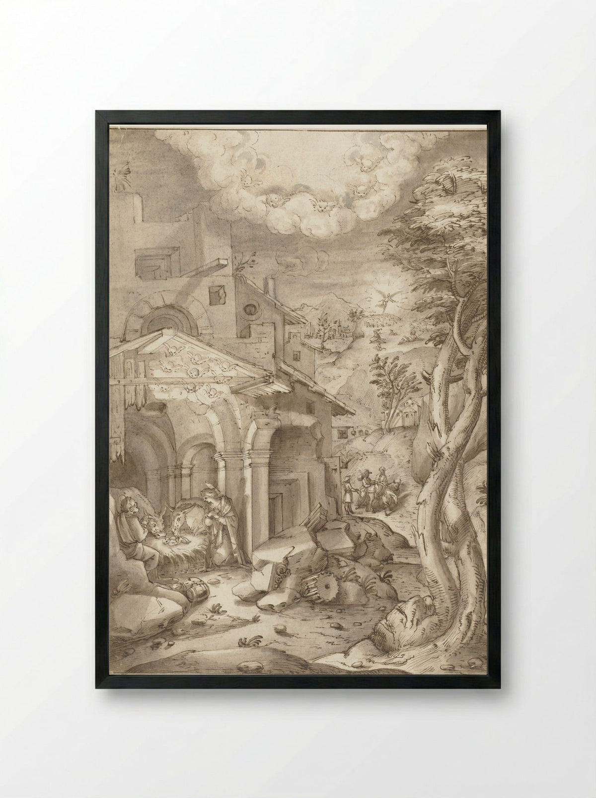 The Nativity - Peter de Witte - Framed Print Black