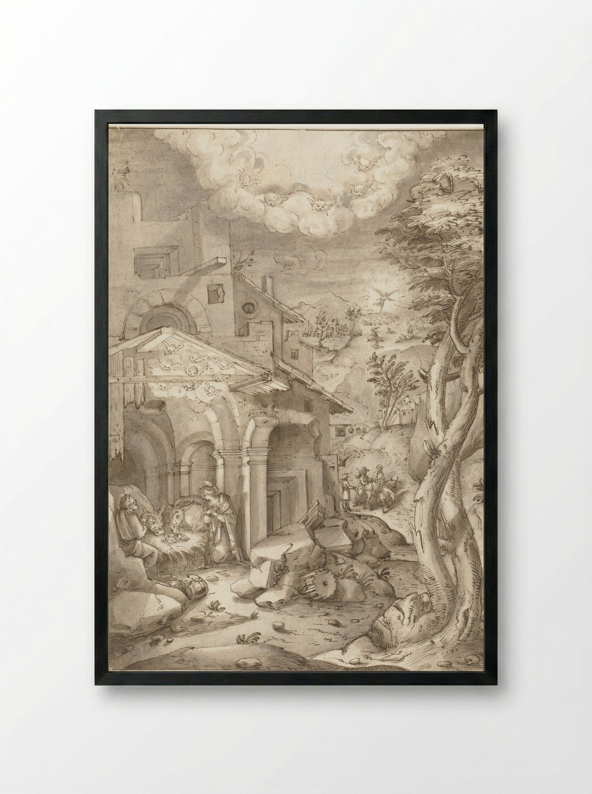 The Nativity - Peter de Witte - Framed Print Black