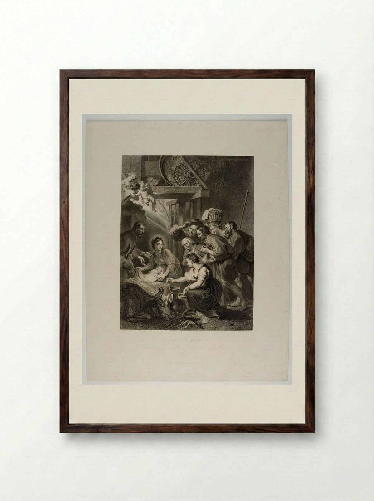 The Nativity - Edward Smith - Framed Print Dark Wood