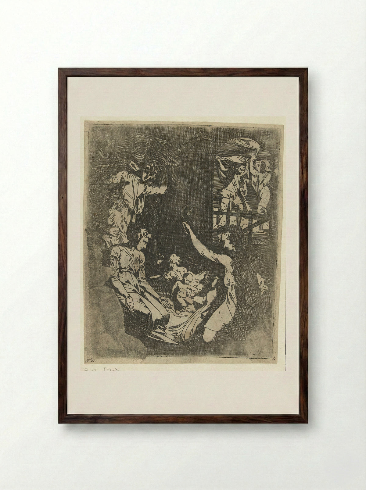 The Nativity - Geoffroy Dumonstier - Framed Print Dark Wood