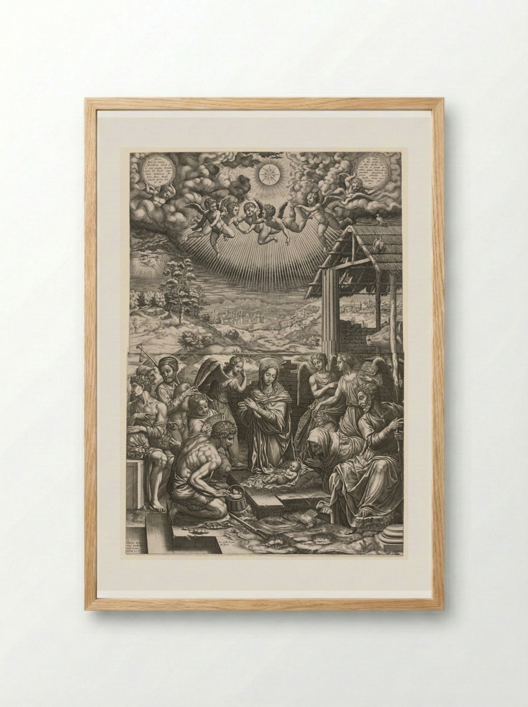 The Nativity - Giorgio Ghisi - Framed Print Wood