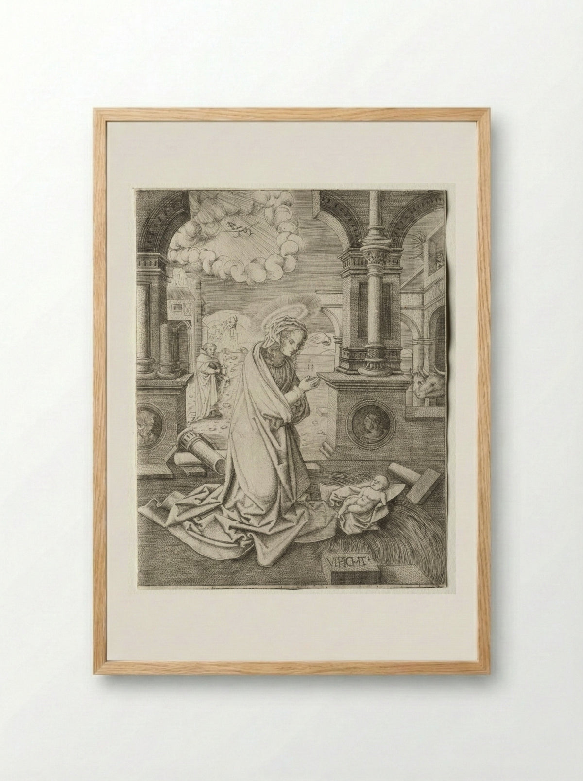 The Nativity - Allaert Claesz - Framed Print Wood
