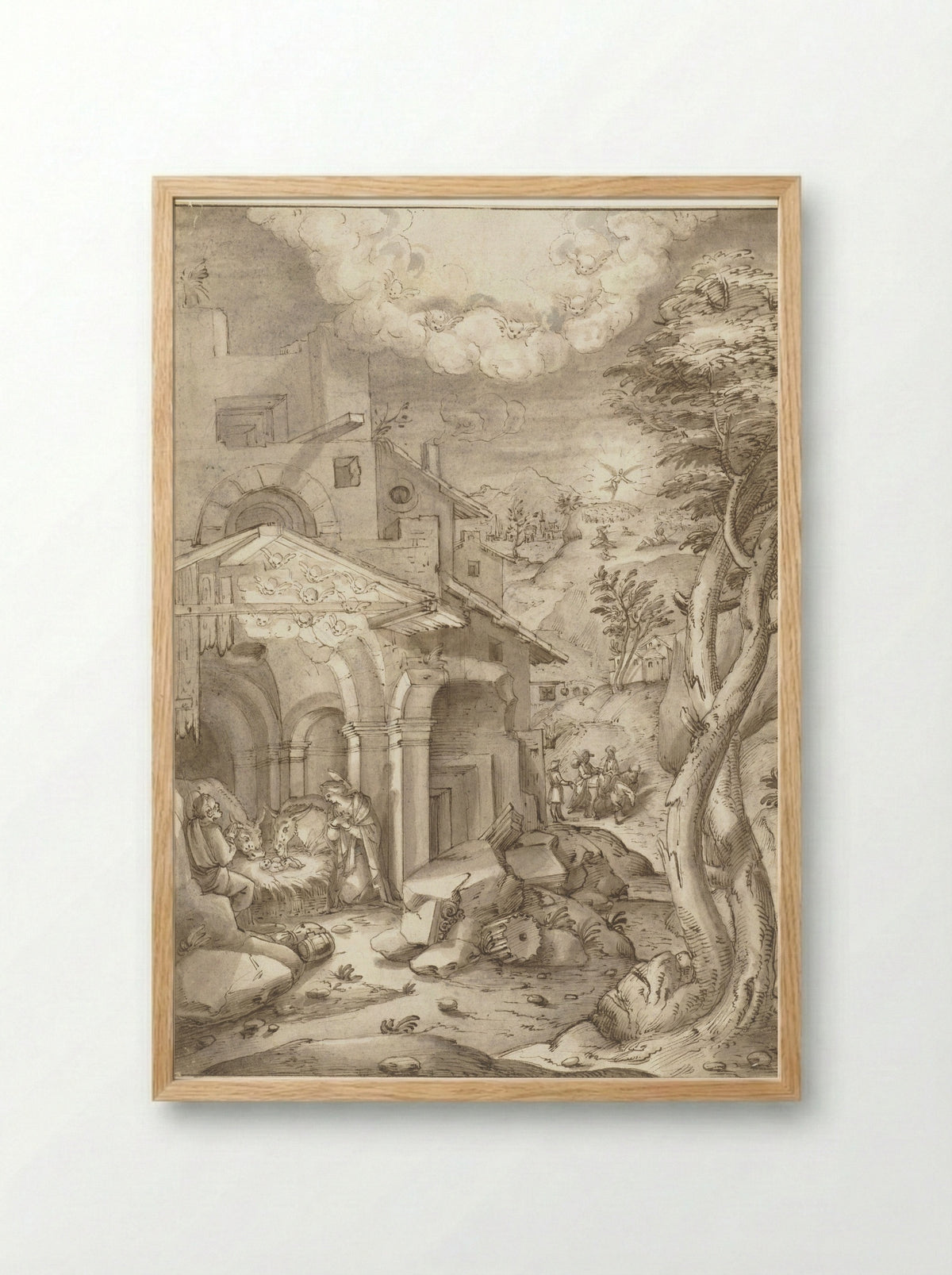 The Nativity - Peter de Witte - Framed Print Wood