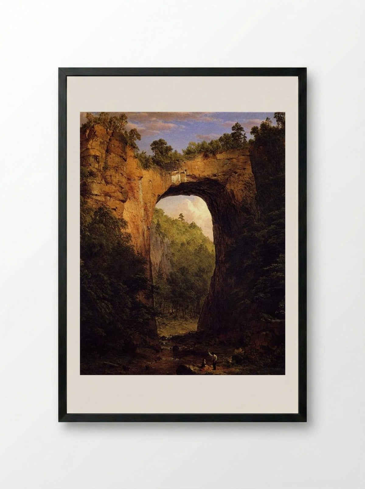 The Natural Bridge, Virginia - Frederic Edwin Church - Framed Print Black