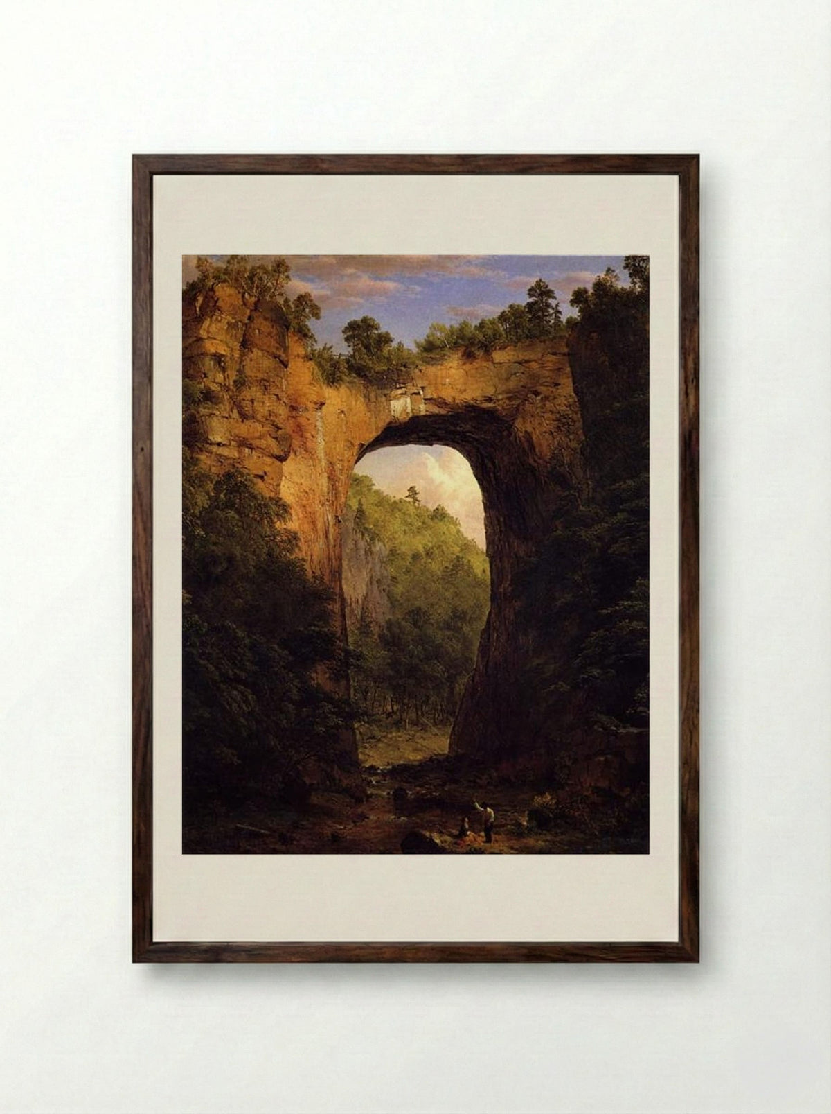 The Natural Bridge, Virginia - Frederic Edwin Church - Framed Print Dark Wood