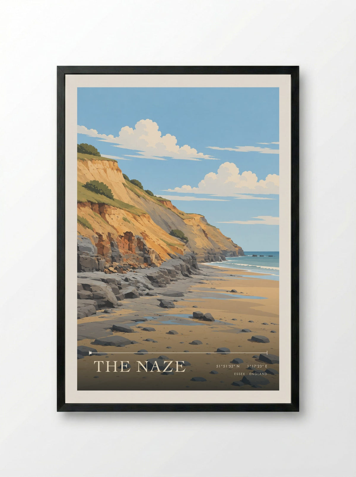 The Naze, Essex | Travel Poster - Framed Print Black