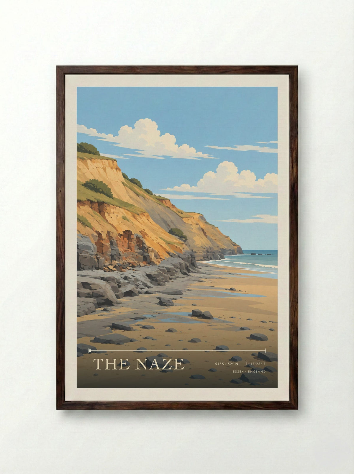 The Naze, Essex | Travel Poster - Framed Print Dark Wood