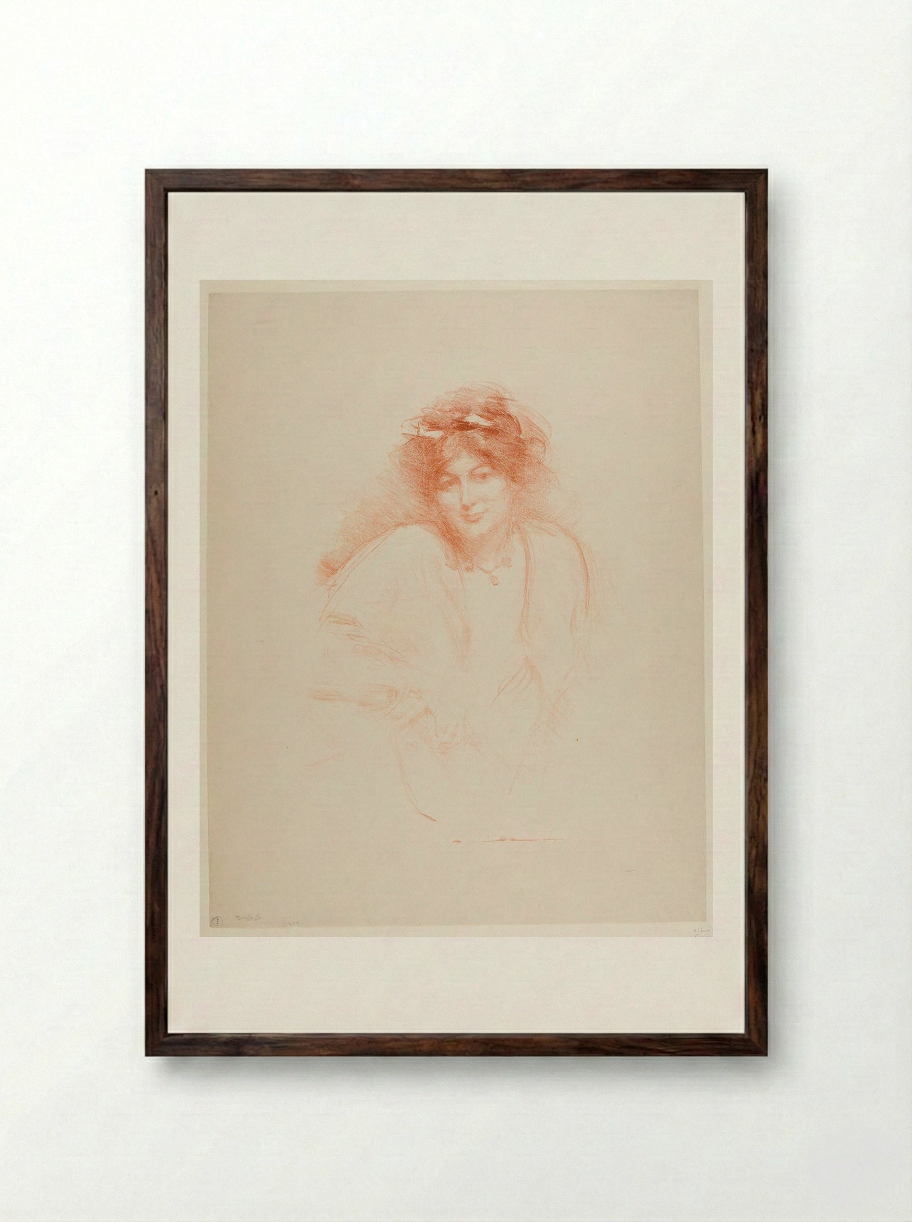 The Necklace - Albert Belleroche - Framed Print Dark Wood