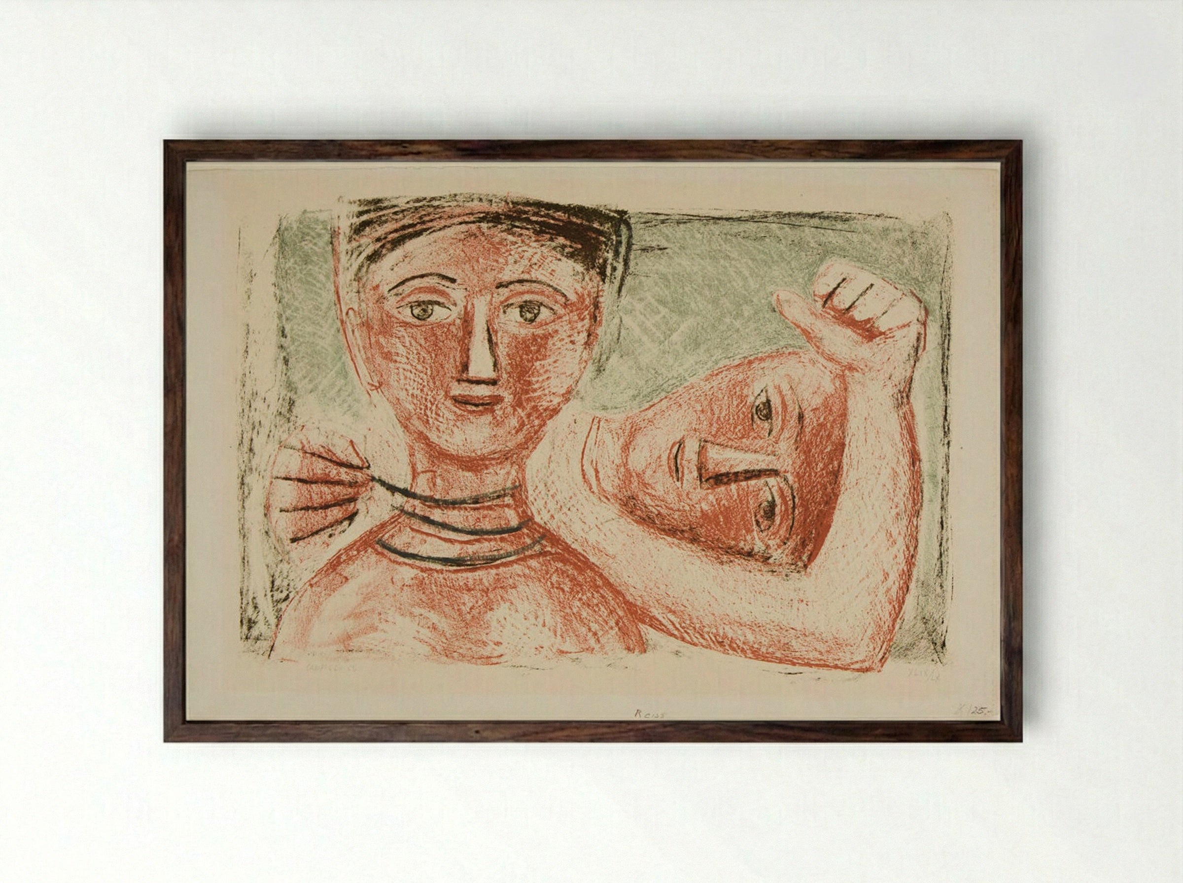 The Necklace - Massimo Campigli - Framed Print Dark Wood