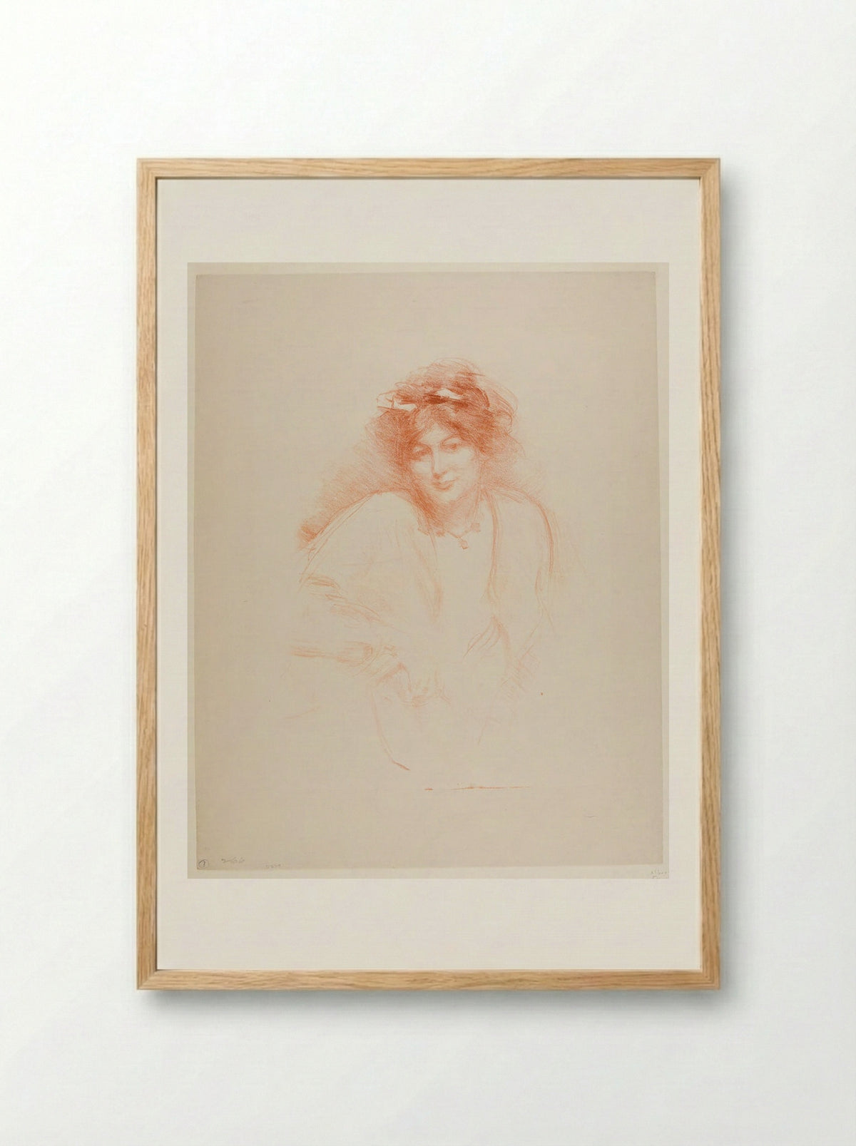 The Necklace - Albert Belleroche - Framed Print Wood