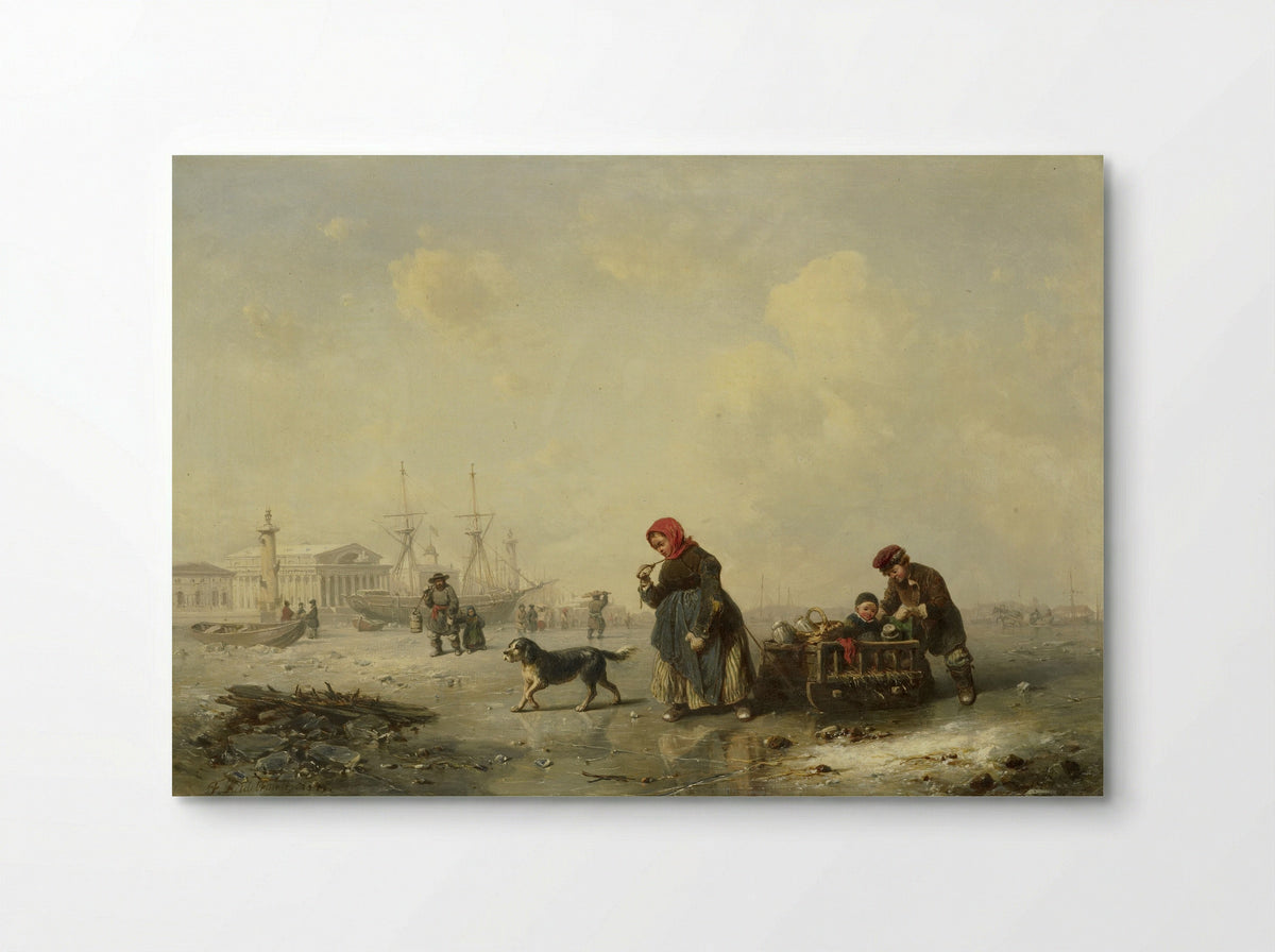 The Neva at Saint Petersburg in Winter - Theodor Hildebrandt - Poster