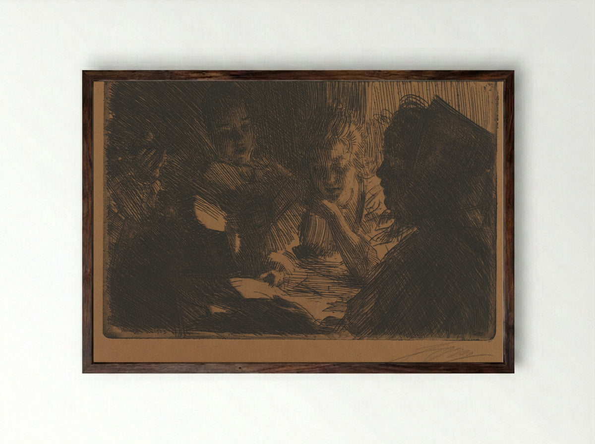 The New Ballad - Anders Zorn - Framed Print Dark Wood