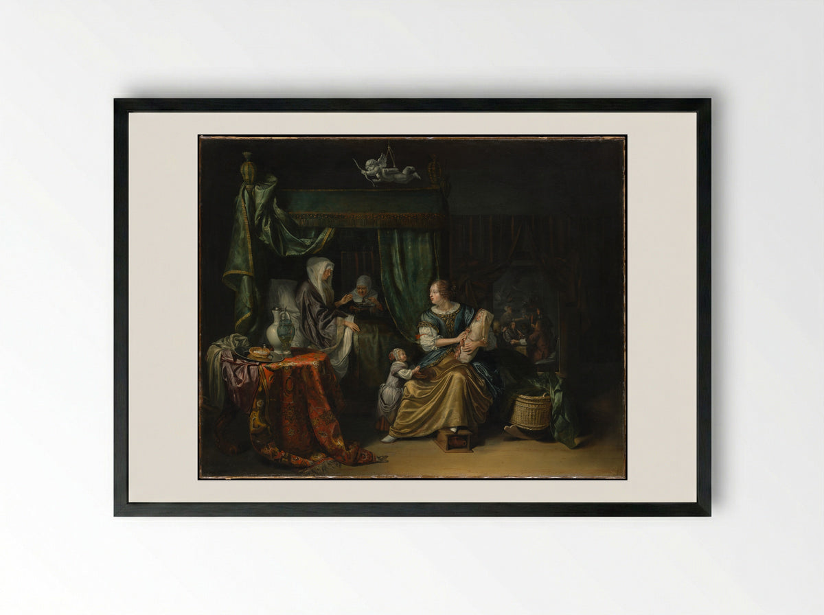 The Newborn Baby - Matthijs Naiveu - Framed Print Black
